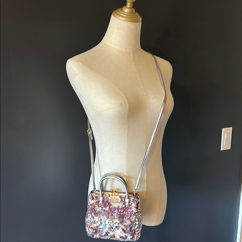 Miu Miu Chic Silver, Gold and Pink Crossbody Bag